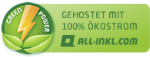 wir hosten zu 100% mit Ökostrom - der Umwelt zuliebe