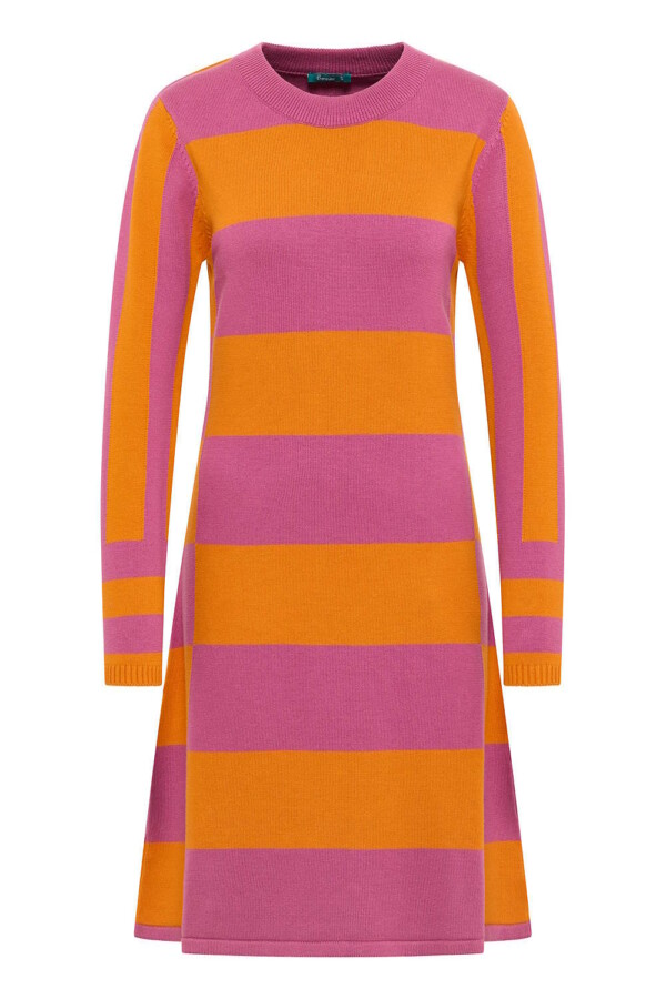 Tranquillo - strick kleid - block design - red - violet - E60