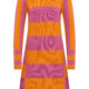 Tranquillo - strick kleid - block design - red - violet - E60