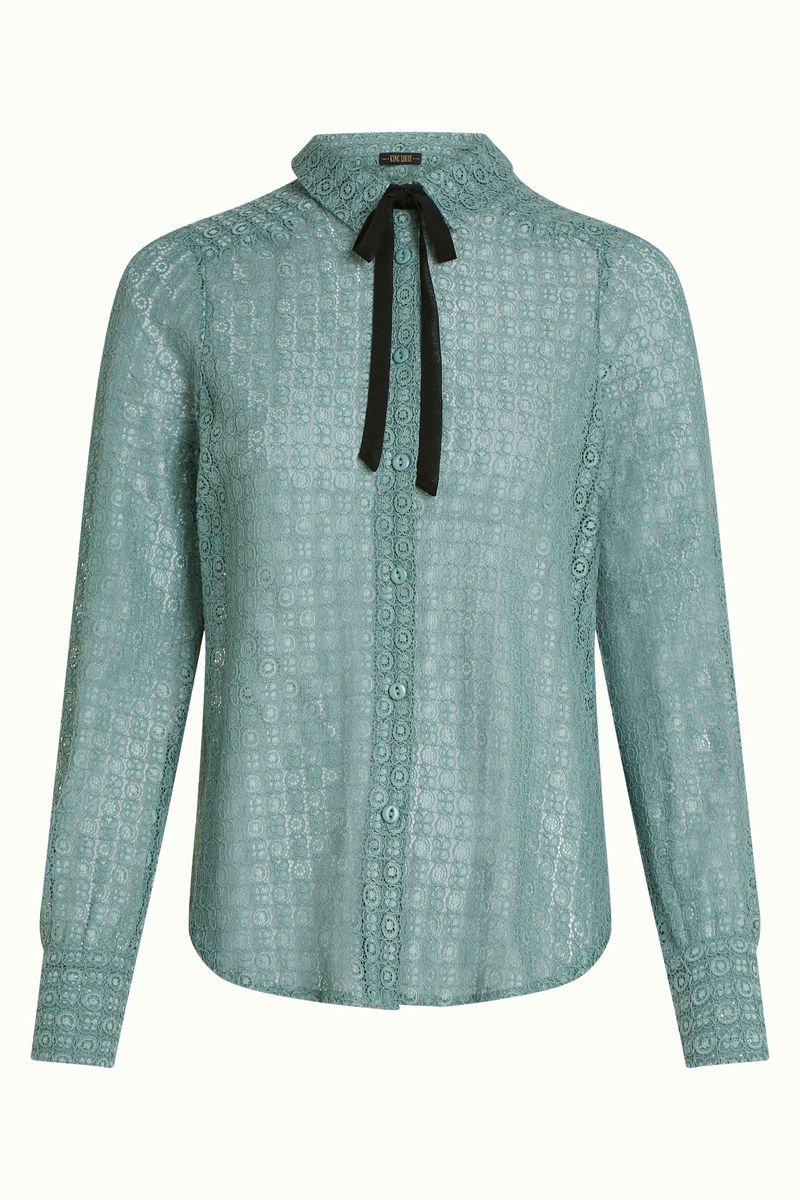 King Louie - silver green - elia - spitze - bluse