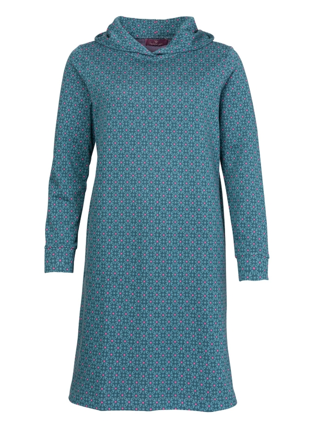 Heidekönigin - agneta - kleid - kapuze - meergrün