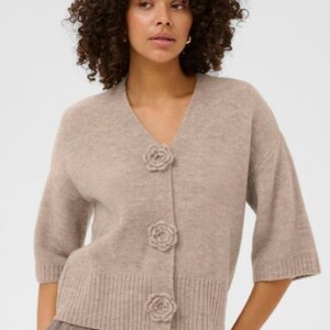 cardigan-kaffe-feather gray melange