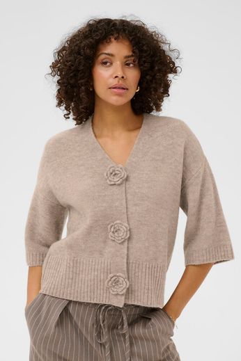 cardigan-kaffe-feather gray melange