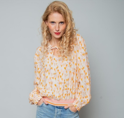 emily van den bergh - bluse - viskose - orange rose hearts