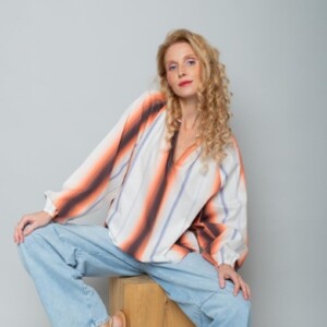 emily van den bergh - bluse - baumwolle - multi stripe