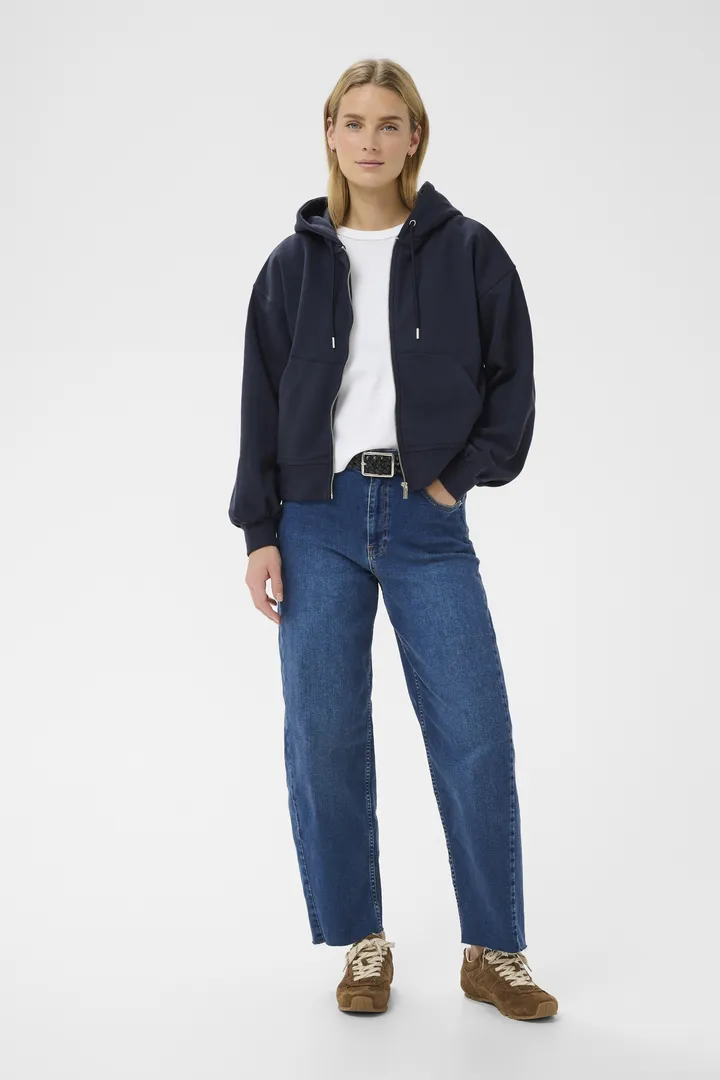 parttwo-sweatjacke-blau-kurz