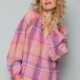 emily van den bergh - bluse - pink multi check - cotton