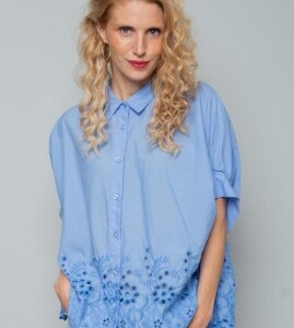 emily van den bergh - damen bluse - blue