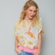 emily van den bergh - damenbluse - taupe multi leaves - shirt