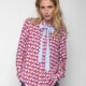 emily van den bergh - damen - bluse - 9155 - pink white geometric