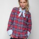 Emily van den bergh - damenbluse - red blue check - 9086 - 158892