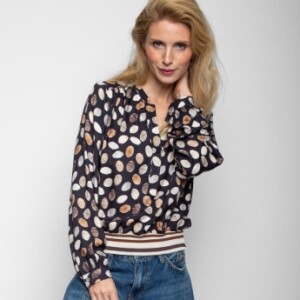 Emily van den bergh - bluse - blousson - blusenshirt - black brown dots